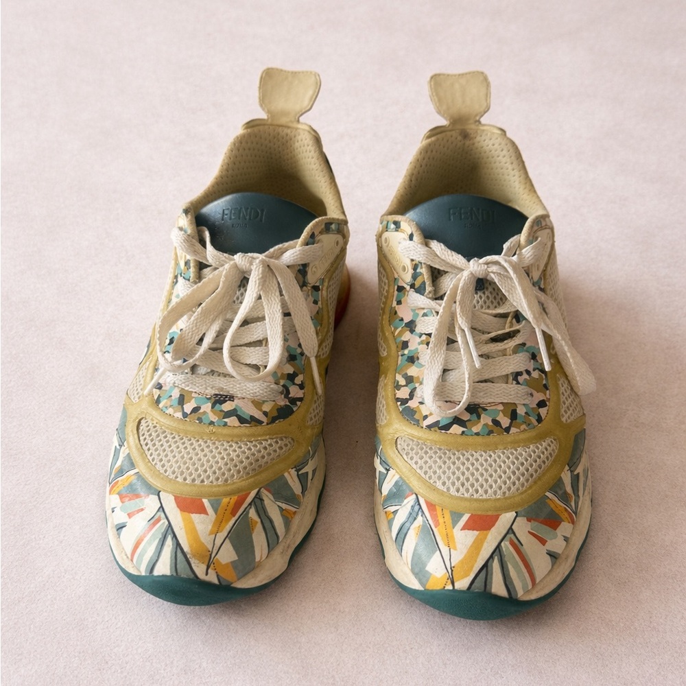 Fendi FFast Bird of Paradise Multicolor Floral Mesh Sneakers - Picture 8 of 8